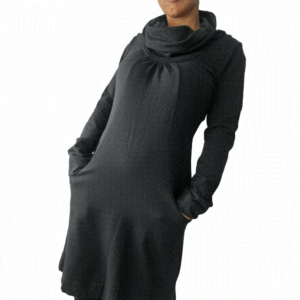 SANDWICH Thick and Soft  Cowl Neck Sweater Tunic Dress with Pockets